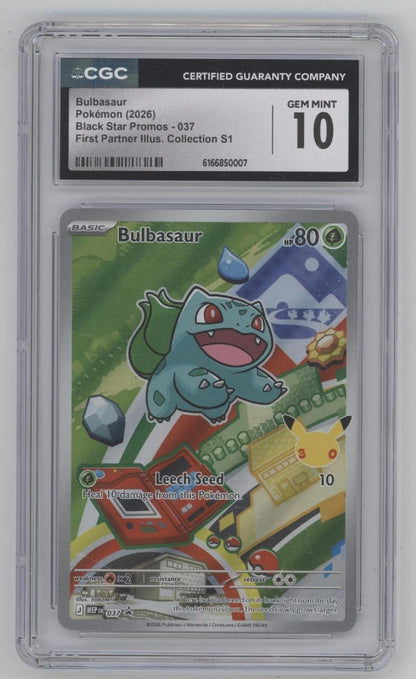 Bulbasaur Pokemon First Partner Illustration Collection Series 1 #037 CGC 10
