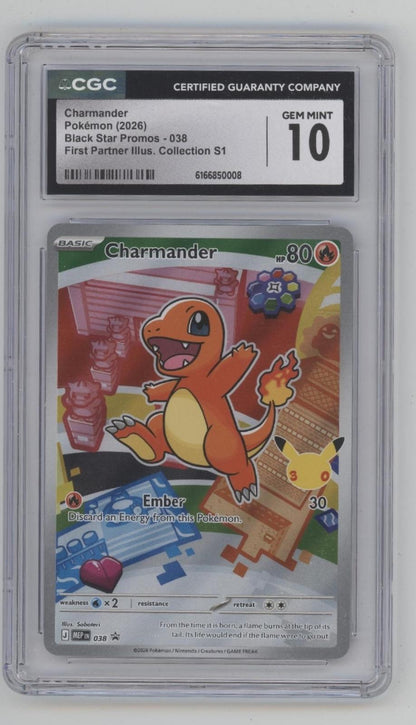 Charmander Pokemon First Partner Illustration Collection Series 1 #038 CGC 10 #1