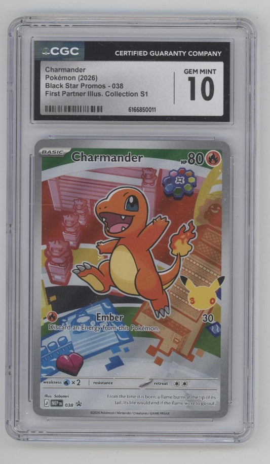 Charmander Pokemon First Partner Illustration Collection Series 1 #038 CGC 10 #2