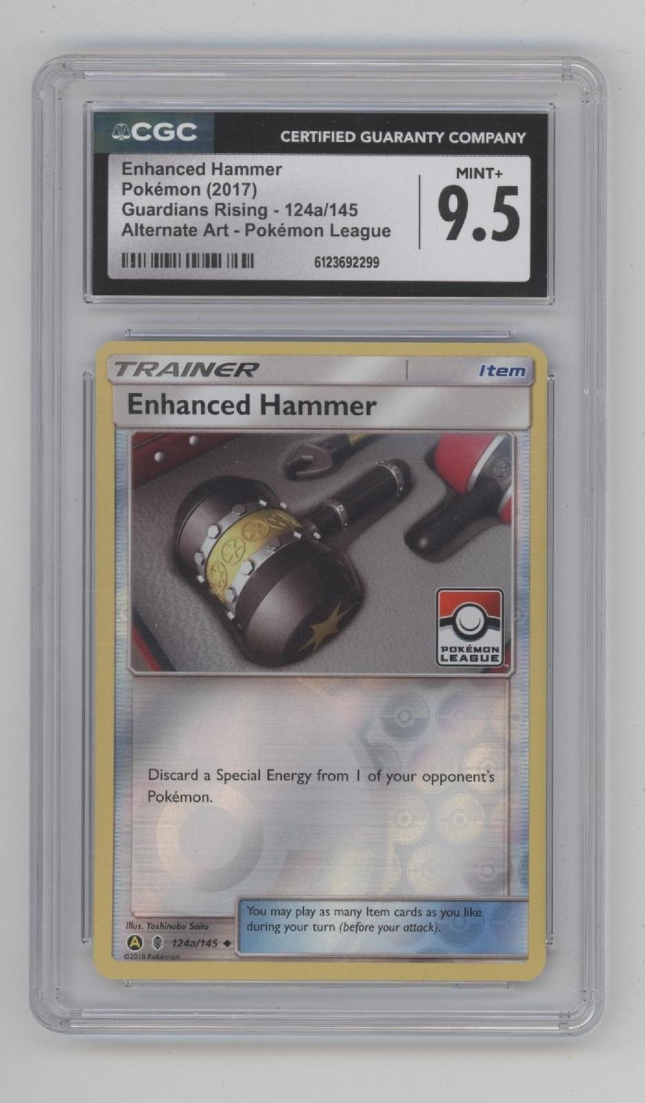 Enchanced Hammer Pokemon Guardians Rising Alt Art Pokemon League #124 CGC 9.5