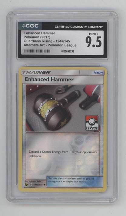 Enchanced Hammer Pokemon Guardians Rising Alt Art Pokemon League #124 CGC 9.5