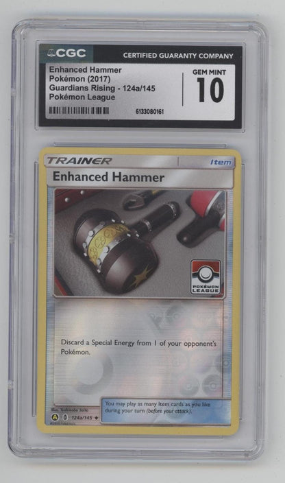 Enchanced Hammer Pokemon Guardians Rising Alt Art Pokemon League #124 CGC 10