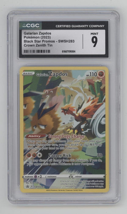 Galarian Zapdos Pokemon Crown Zenith Tin Promo #SWSH283 CGC 9