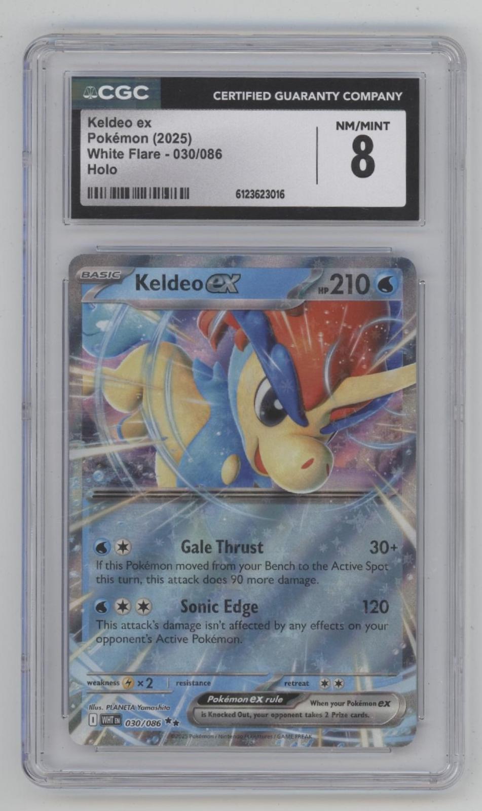 Keldeo ex Pokemon White Flare Holo #030 CGC 8