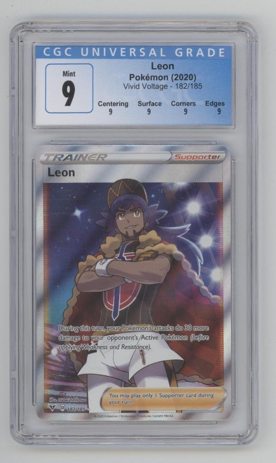 Leon Pokemon Vivid Voltage #182 CGC 9