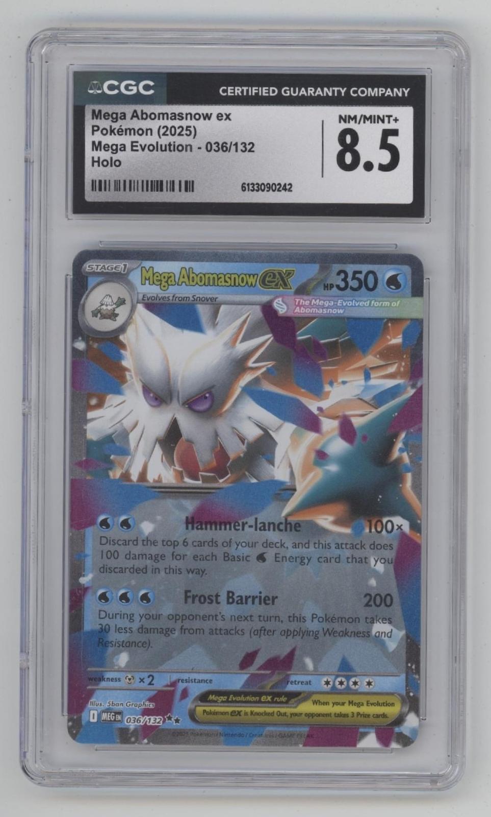 Mega Abomasnow ex Pokemon Mega Evolution Holo #036 CGC 8.5