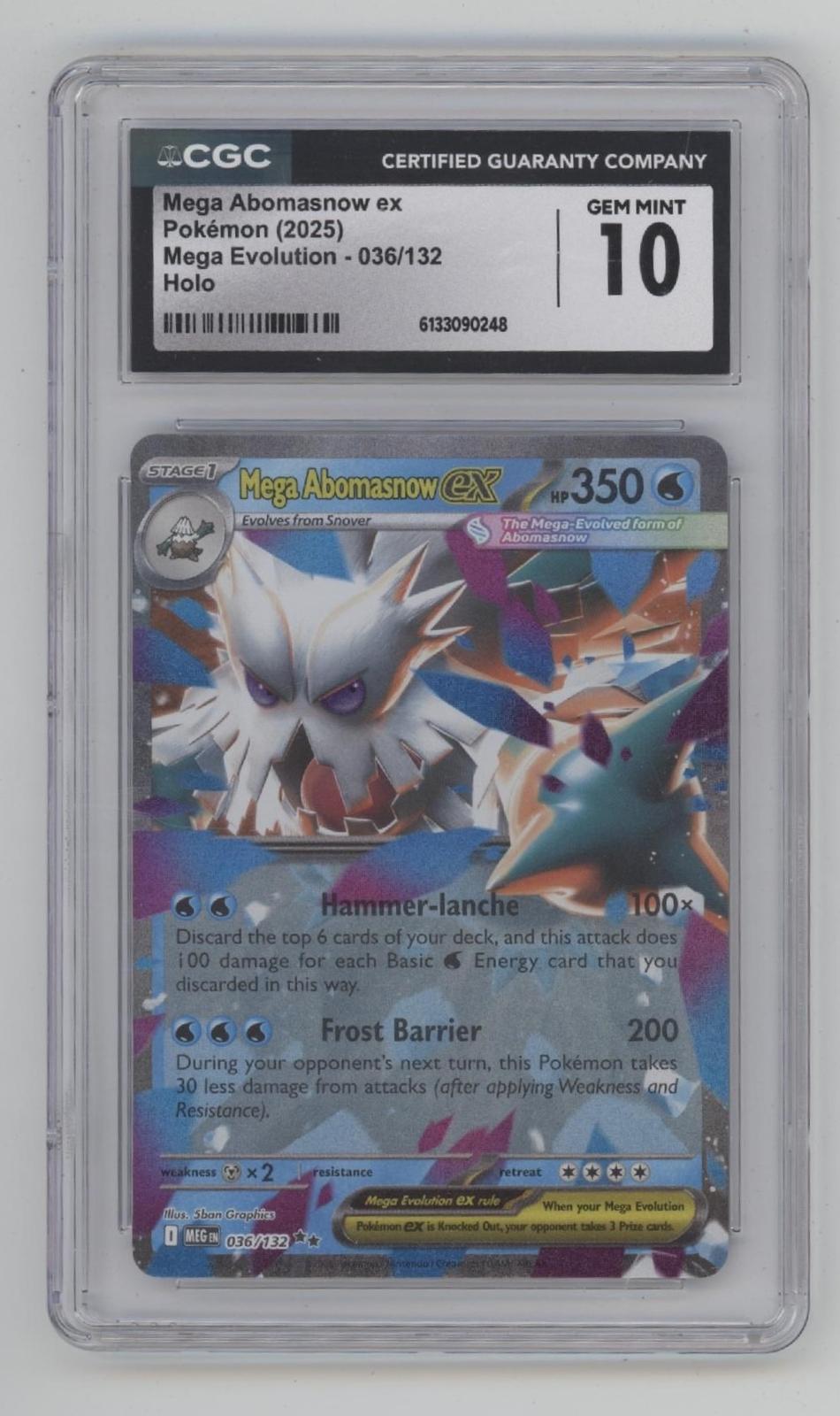 Mega Abomasnow ex Pokemon Mega Evolution Holo #036 CGC 10