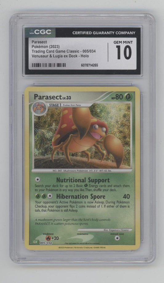 Parasect Pokemon Venusaur & Lugia ex Deck Holo CGC 10