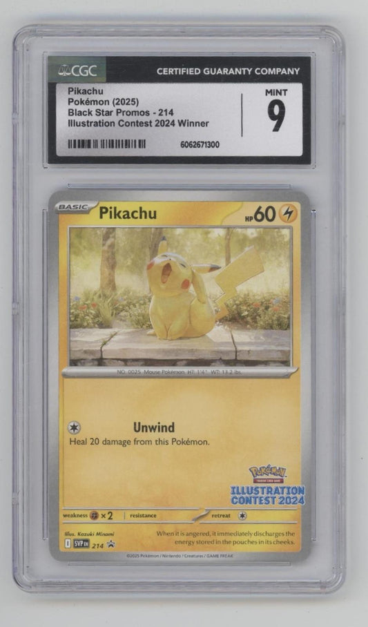 Pikachu Pokemon Illustration Contest 2024 Winner Promo #214 CGC 9
