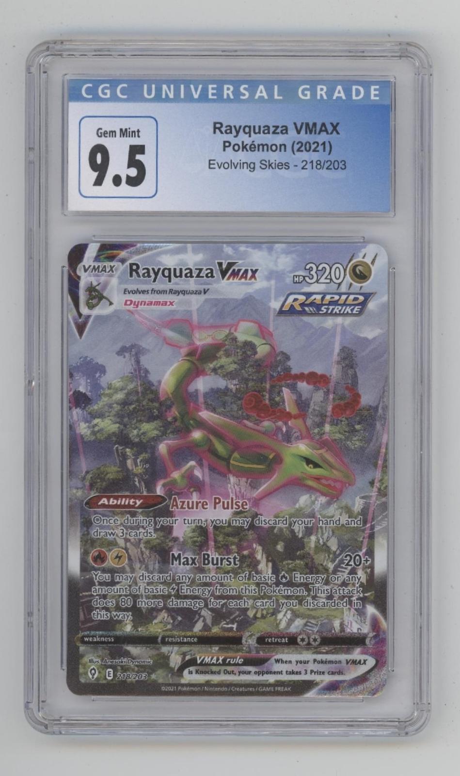 Rayquaza VMAX Pokemon Evolving Skies #218 CGC 9.5