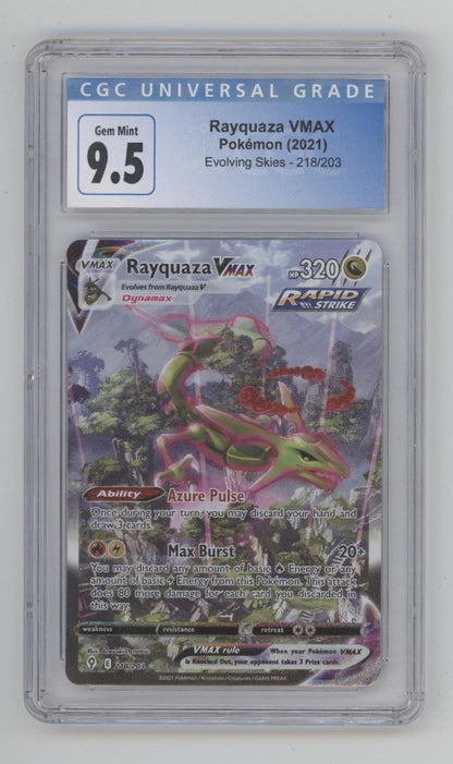 Rayquaza VMAX Pokemon Evolving Skies #218 CGC 9.5
