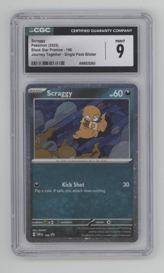 Scraggy Pokemon Journey Together Single Pack Blister Promo #186 CGC 9