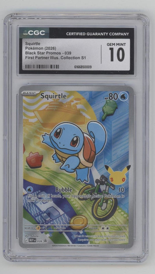 Squirtle Pokemon First Partner Illustration Contest Series 1 #039 CGC 10 #2