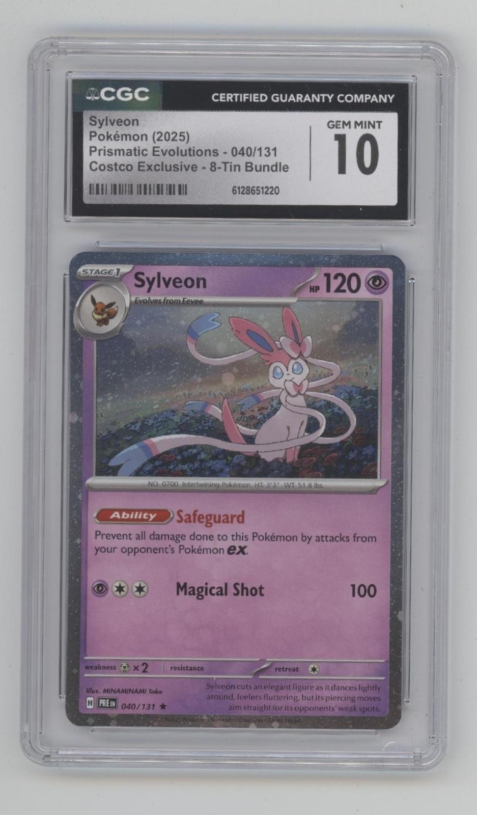Sylveon Pokemon Prismatic Evolutions Costco Exclusive 8-Tin Bundle #040 CGC 10