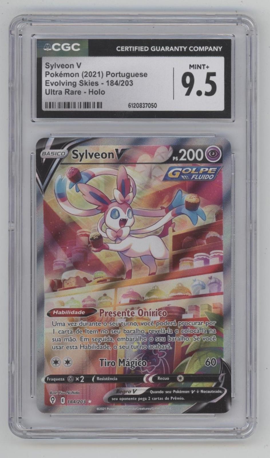 Sylveon V Pokemon Evolving Skies Ultra Rare Holo Portuguese #184 CGC 9.5