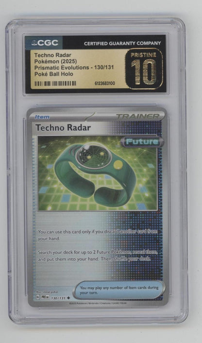 Techno Radar Pokemon Prismatic Evolutions Poke Ball Holo #130 CGC 10 Pristine