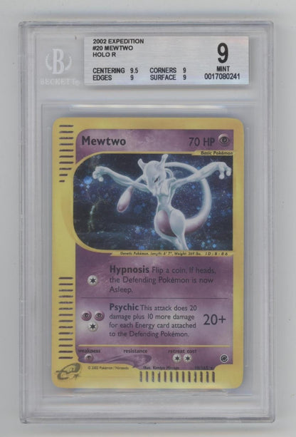 Mewtwo Pokemon Expedition Holo #20 Beckett 9