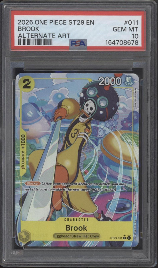 Brook One Piece Card Game ST29 Alternate Art #011 PSA 10