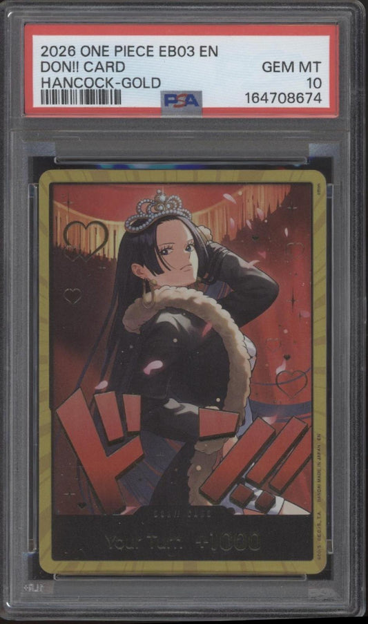Don!! Card Hancock One Piece Card Game EB03 Gold PSA 10