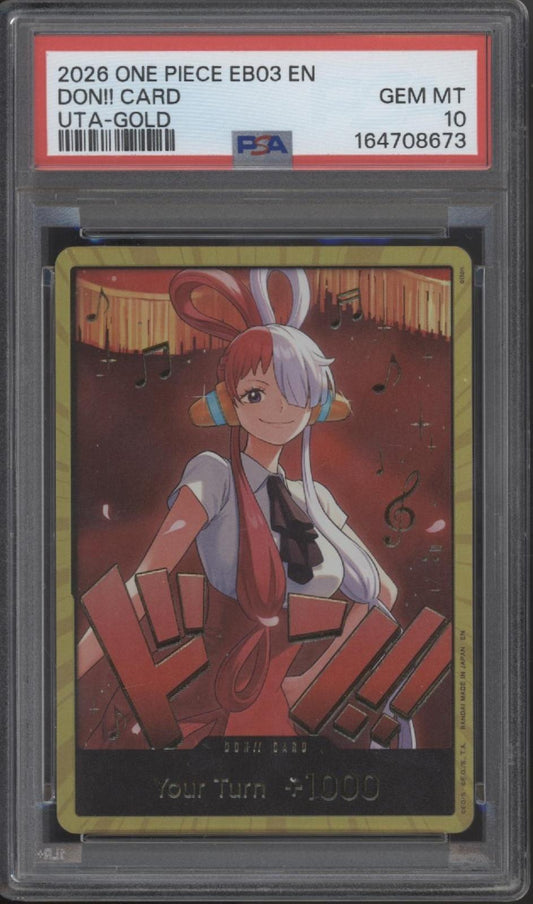 Don!! Card Uta One Piece Card Game EB03 Gold PSA 10