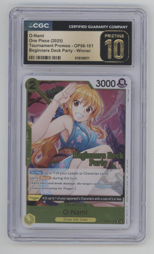 O-Nami One Piece Card Game Beginner Deck Party Tournament Winner CGC 10 Pristine