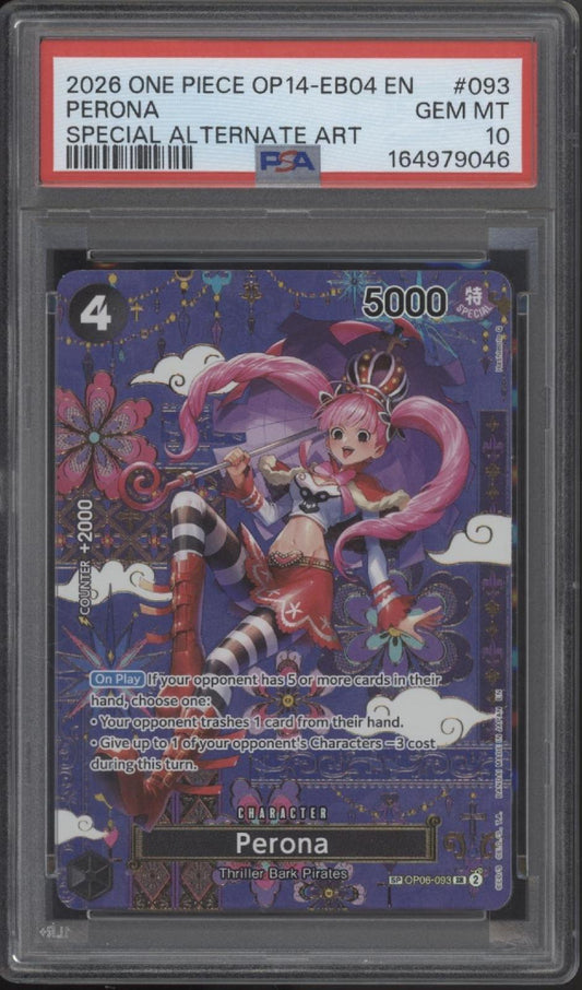 Perona One Piece Card Game OP14-EB04 Special Alternate Art #093 PSA 10