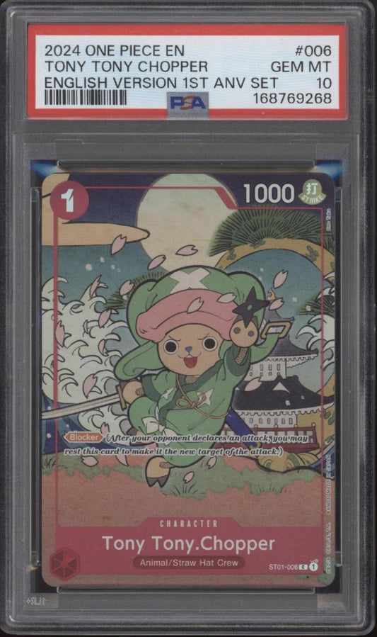 Tony Tony Chopper One Piece Card Game English Version 1st Anniversary #6 PSA 10
