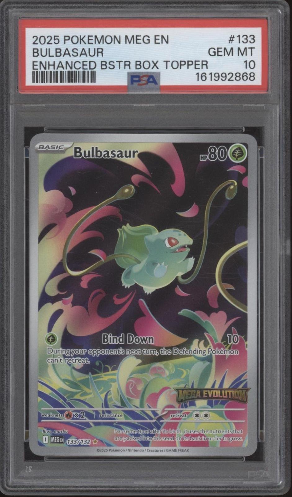 Bulbasaur Pokemon Mega Evolutions Enhanced Topper #133 PSA 10