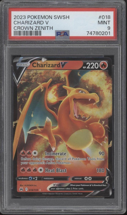 Charizard V Pokemon Crown Zenith #018 PSA 9