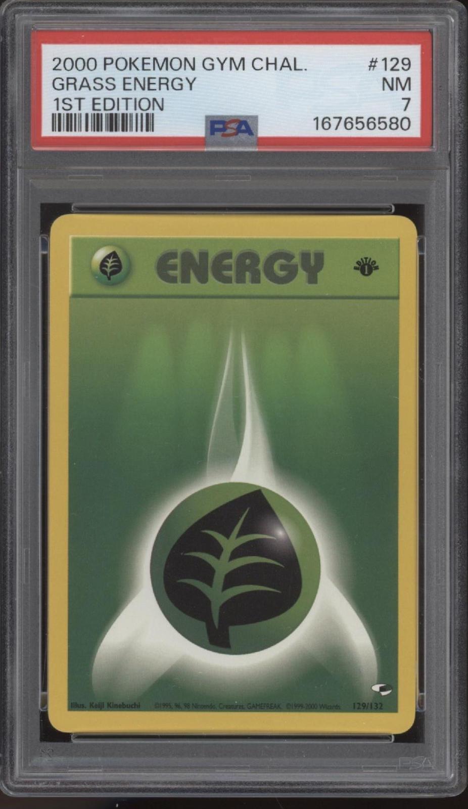 Grass Energy Pokemon Gym Challenge 1st Edition #129 PSA 7 #1