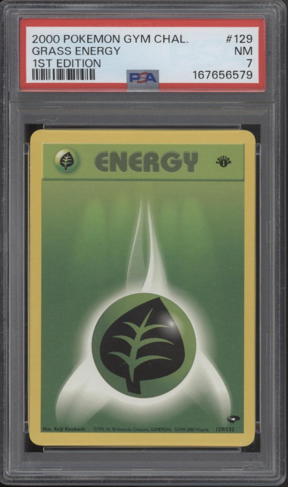 Grass Energy Pokemon Gym Challenge 1st Edition #129 PSA 7 #2