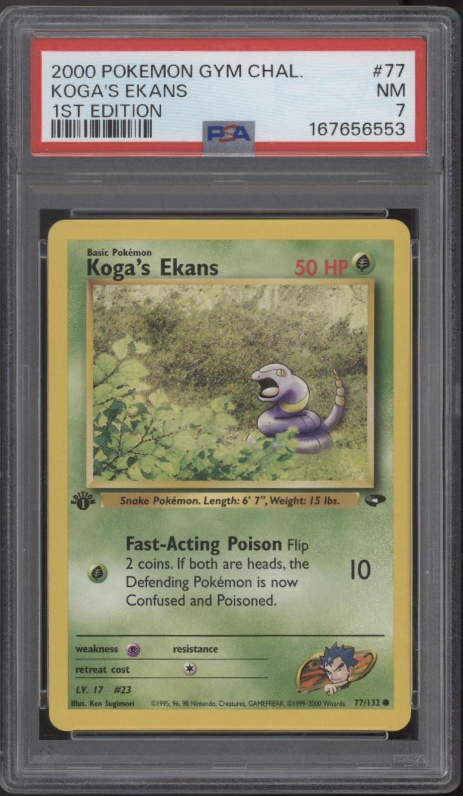 Koga's Ekans Pokemon Gym Challenge 1st Edition #77 PSA 7