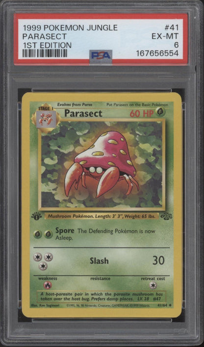 Parasect Pokemon Jungle 1st Edition #41 PSA 6