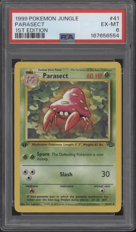 Parasect Pokemon Jungle 1st Edition #41 PSA 6