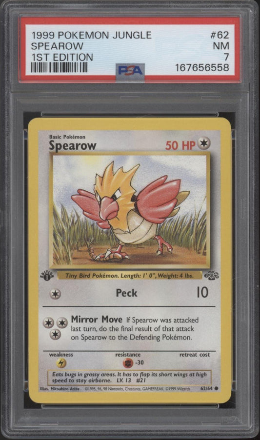 Spearow Pokemon Jungle 1st Edition #62 PSA 7
