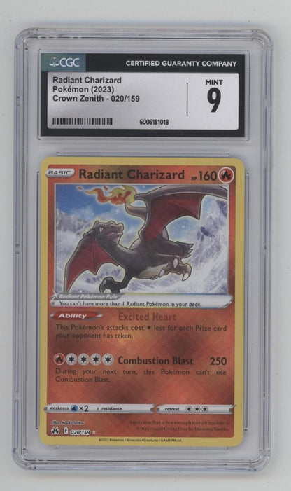 Radiant Charizard Pokemon Crown Zenith #020 CGC 9