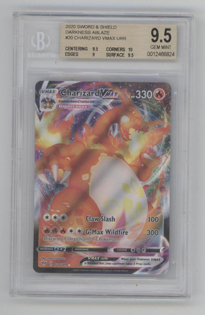 Charizard VMAX Pokemon Darkness Ablaze #20 Beckett 9.5