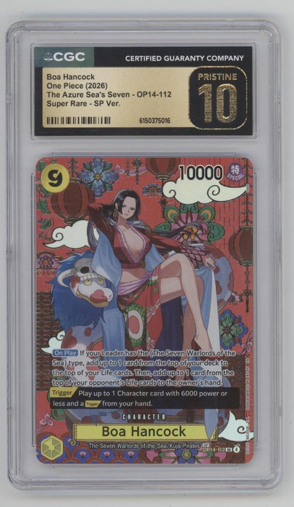 Boa Hancock One Piece Card Game OP14 Super Rare SP Version #112 CGC 10 Pristine
