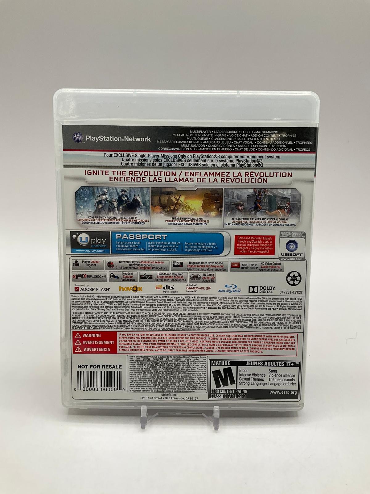 Assassin's Creed III [Not For Resale] Playstation 3 Used