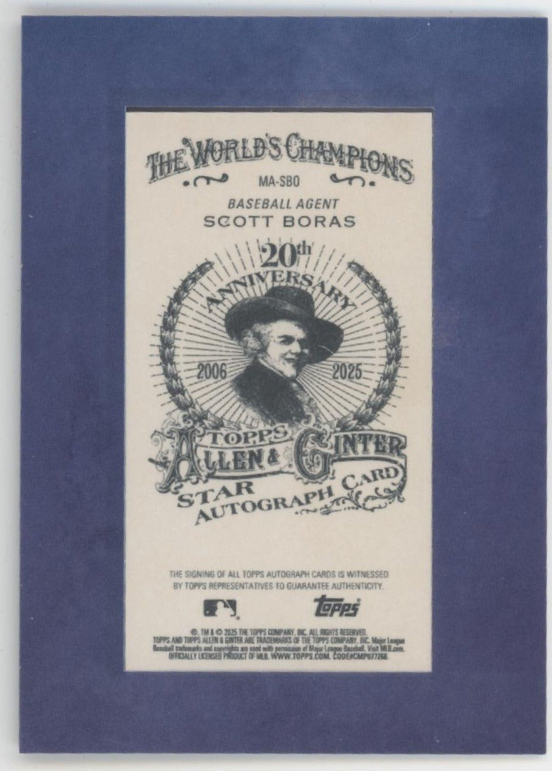 Scott Boras 2025 Topps Allen & Ginter Mini Framed Auto #MA-SBO