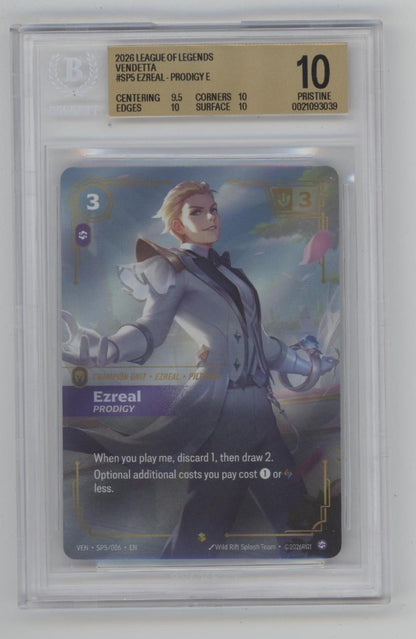Ezreal Prodigy Riftbound Vendetta #SP5 Beckett 10 Pristine