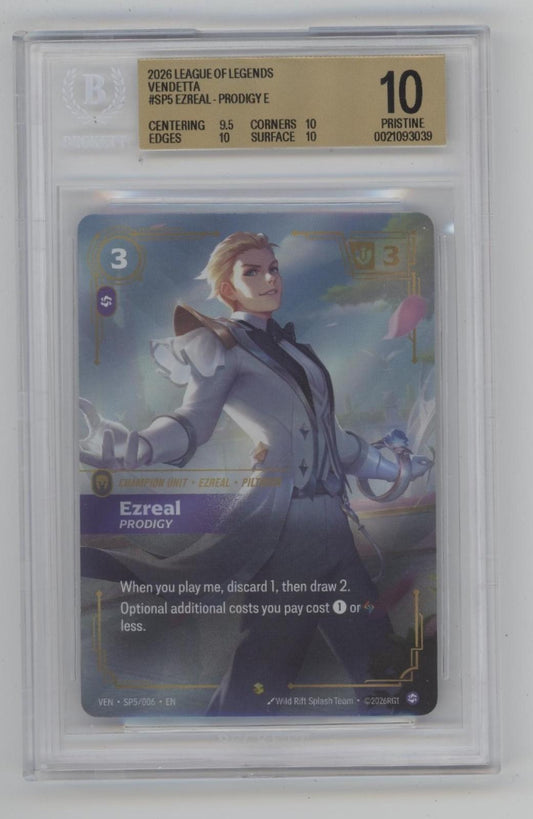 Ezreal Prodigy Riftbound Vendetta #SP5 Beckett 10 Pristine