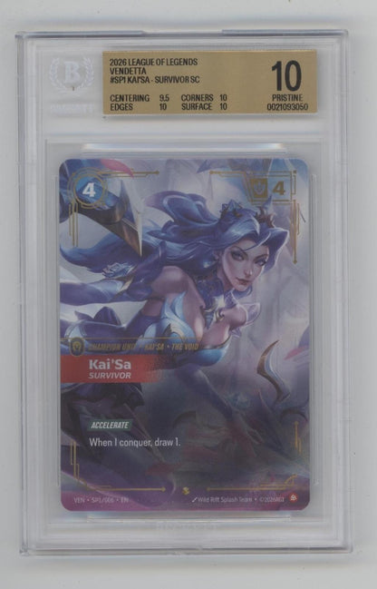 Kai'Sa Survivor Riftbound Vendetta #SP1 Beckett 10 Pristine