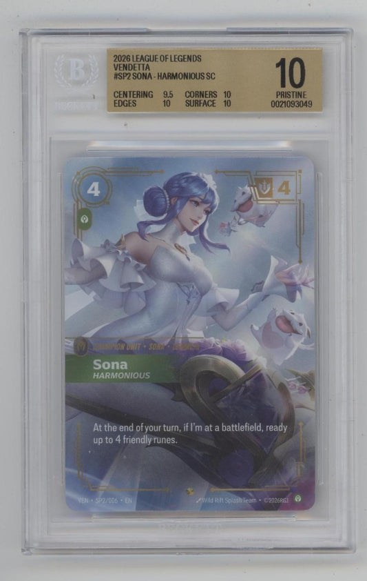Sona Harmonious Riftbound Vendetta #SP2 Beckett 10 Pristine