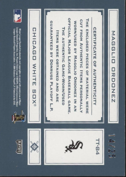 Magglio Ordonez 2004 Playoff Absolute Memorabilia Tools of the Trade 14/25