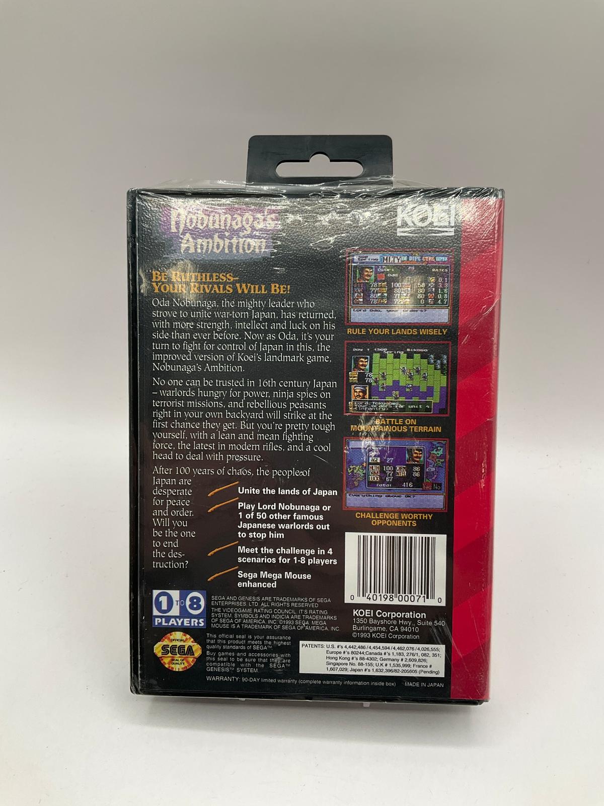 Nobunaga's Ambition Sega Genesis Sealed