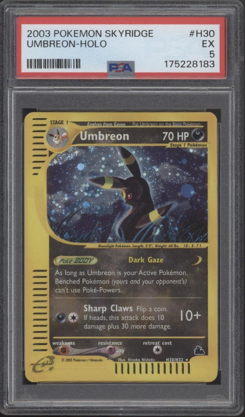 Umbreon Pokemon Skyridge Holo #H30 PSA 5