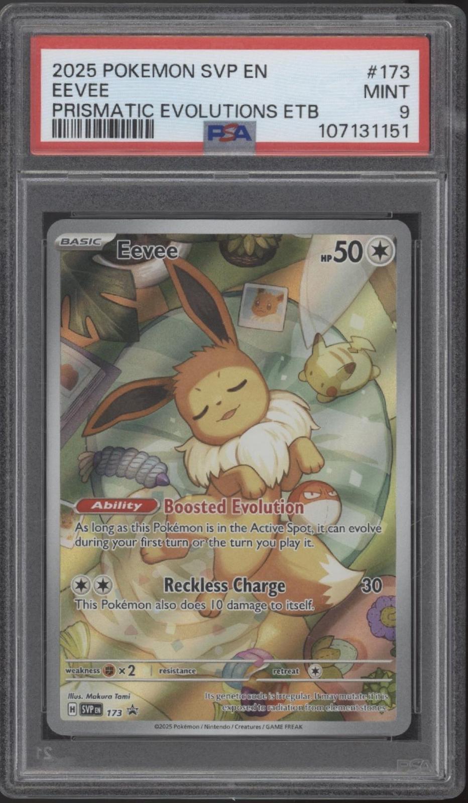 Eevee Pokemon Prismatic Evolutions ETB Promo #173 PSA 9