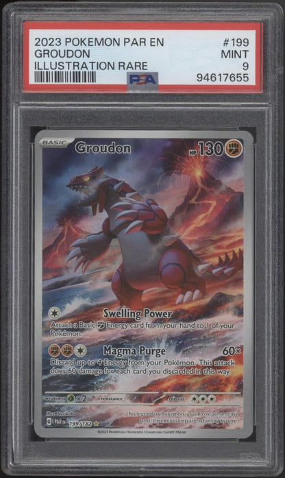 Groudon Pokemon Paradox Rift Illustration Rare #199 PSA 9