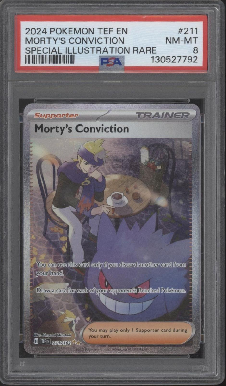 Morty's Conviction Pokemon Temporal Forces Special Illustration Rare #211 PSA 8
